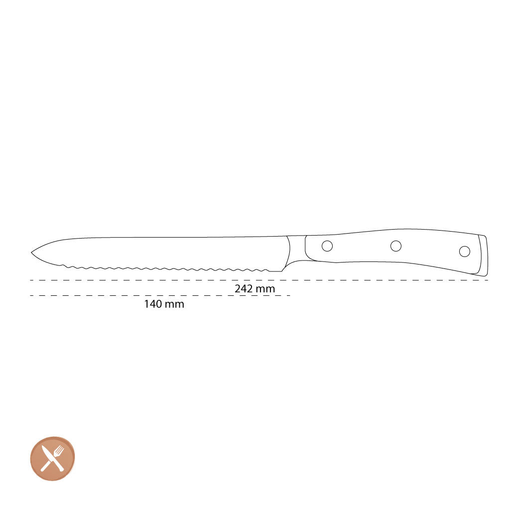 Wüsthof - Couteau à saucisses Classic Ikon avec bord ondulé 14 cm