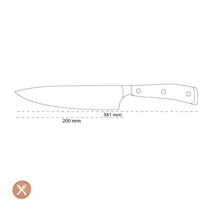 Wusthof - Classic Ikon Chef's Knife 20cm + Free black knife block