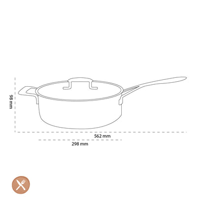 Demeyere - Sauteuse basse avec couvercle Industry 5 28 cm