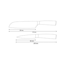 Shinrai Knives - Ensemble de 2 couteaux en acier inoxydable martelé - Santoku + couteau d'office