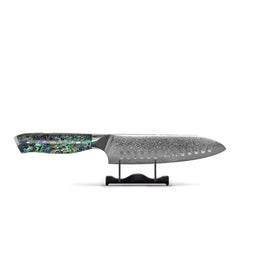 Shinrai Knives - Mother of Pearl Jewels Damascus Santoku knife 18 cm