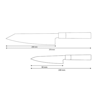 Shinrai Knives - Takumi Kaza 2-piece Damascus Knife Set - Kiritsuke + Paring Knife