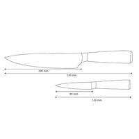 Couteaux Shinrai - Ensemble de 2 couteaux Damascus Print Epoxy Onyx - Couteau de chef + Couteau d'office