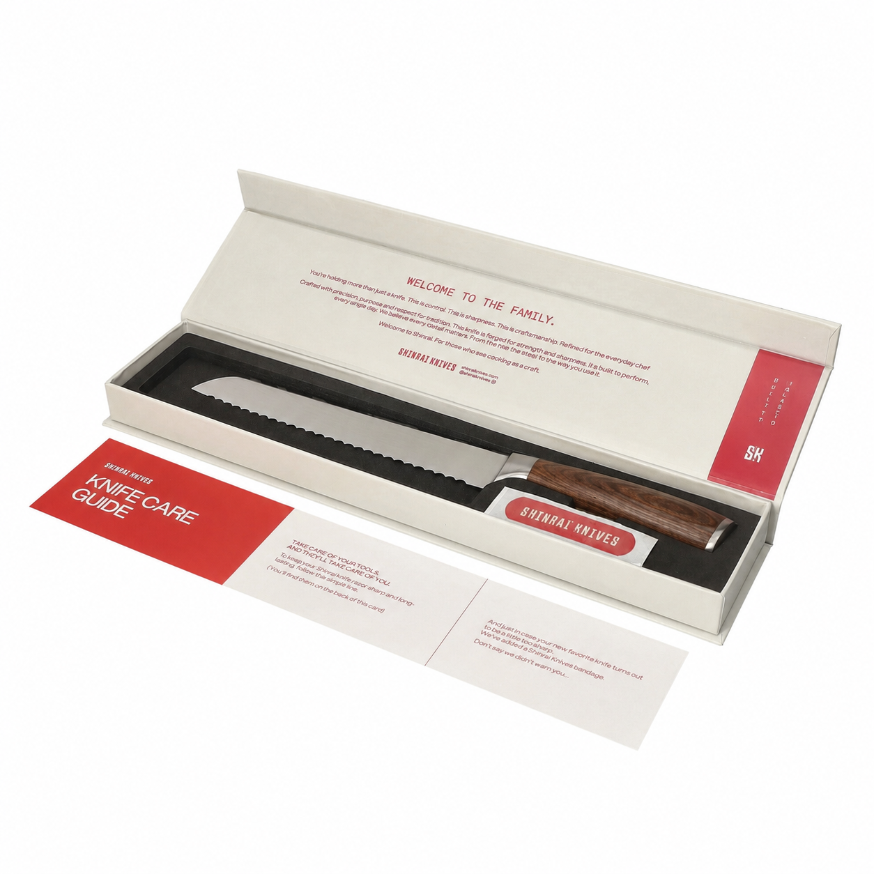 Shinrai Knives - Damascus Print Bread Knife 20 cm