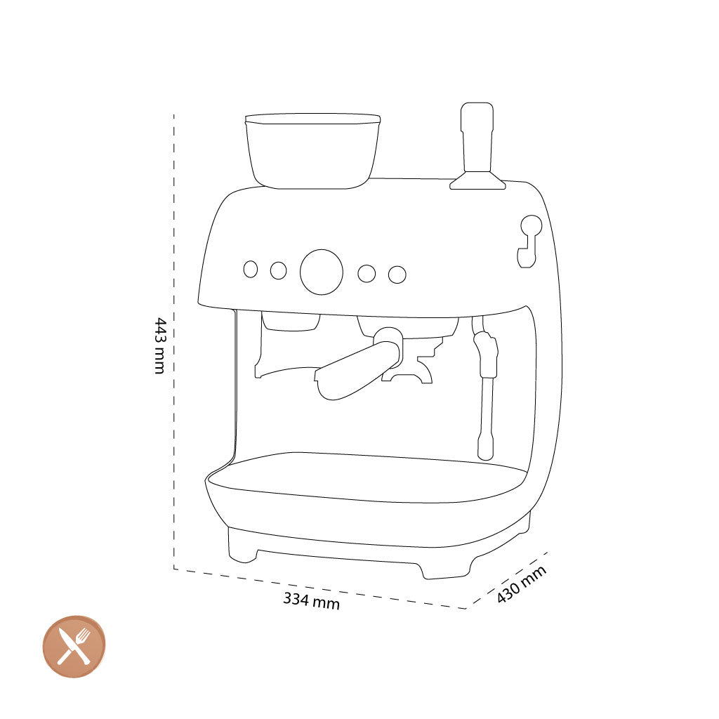 Smeg - Espresso Machine | Water Green | 1950s | Manual espresso machine with integrated bean grinder