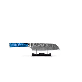 Shinrai Knives - Damascus Print Epoxy Sapphire Santoku knife 13 cm