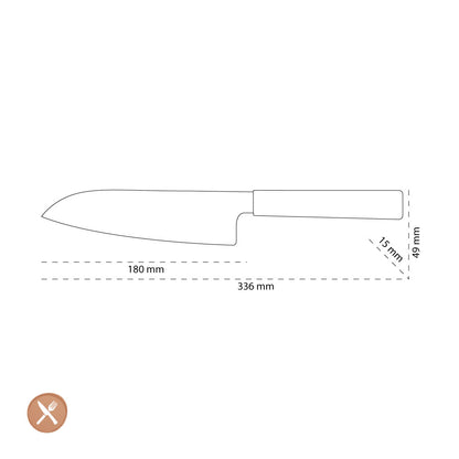 Shinrai Japon - Couteau Kurayami Damas Santoku 18 cm