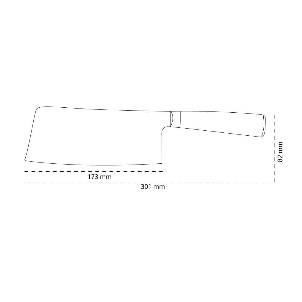 Shinrai Knives - Couteau de chef chinois imprimé Damas 18 cm