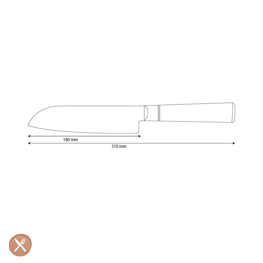 Shinrai Knives - Epoxy Onyx Damascus Santoku knife 18 cm