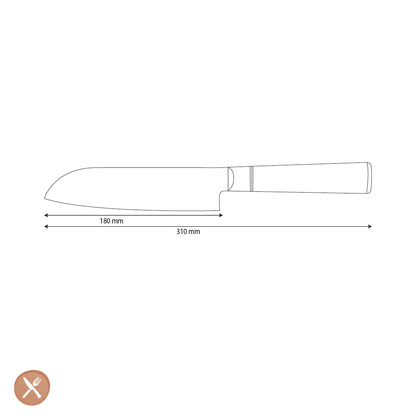 Shinrai Knives - Epoxy Onyx Damascus Santoku knife 18 cm