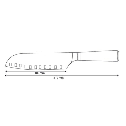 Damast Santoku Micarta Jewels knife 18 cm