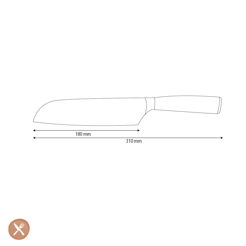 Santoku en acier inoxydable martelé 18 cm