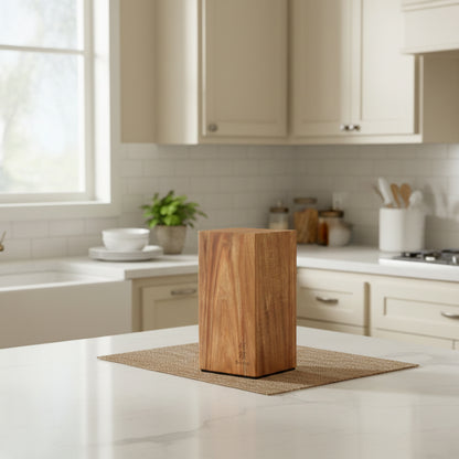 Shinrai Knives - Magnetic Knife Block Rotate - Acacia wood
