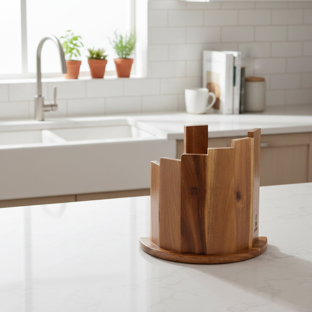 Shinrai Knives - Magnetic Knife Block Scalae - Acacia wood