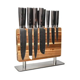 Shinrai Knives - Damascus Print 15-piece Knife set - Master collection XXL set + Block