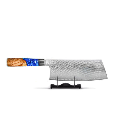 Shinrai Knives - Epoxy Sapphire 6-piece Damascus Knife Set