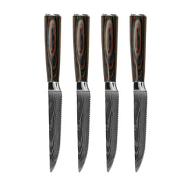 Shinrai Knives - Damascus Print 4 Steak knives