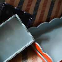 Addison Ross - Scalloped Tray - Pale Denim & Navy - 28x20 cm