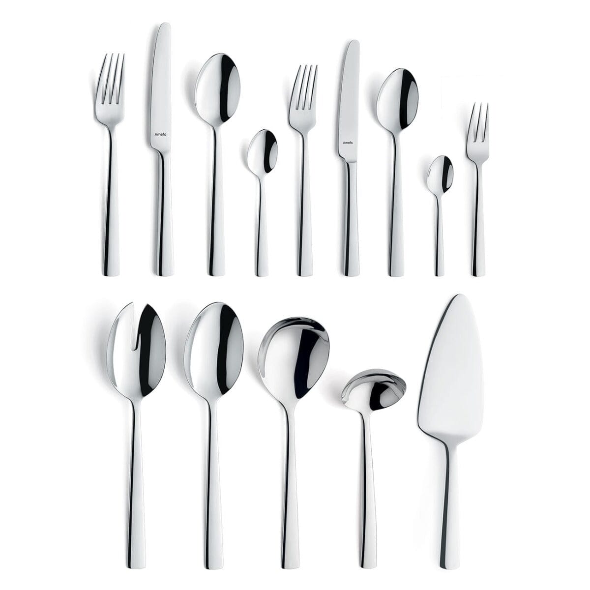 Amefa - Moderno 60-delige Bestekset 6 Personen Hoogglans - Zilverkleurig Bestekset Amefa 