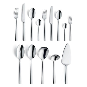 Amefa - Ménagère Moderno 60 pièces pour 6 personnes, finition brillante, couleur argent