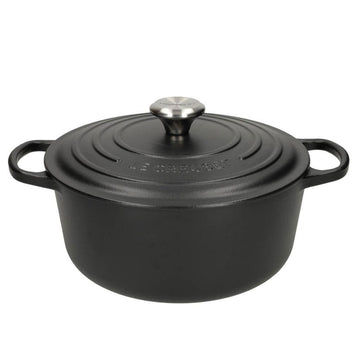 LeCreuset - Roast- / Stew pan Signature round Matte Black 26cm 5.3l (black interior)