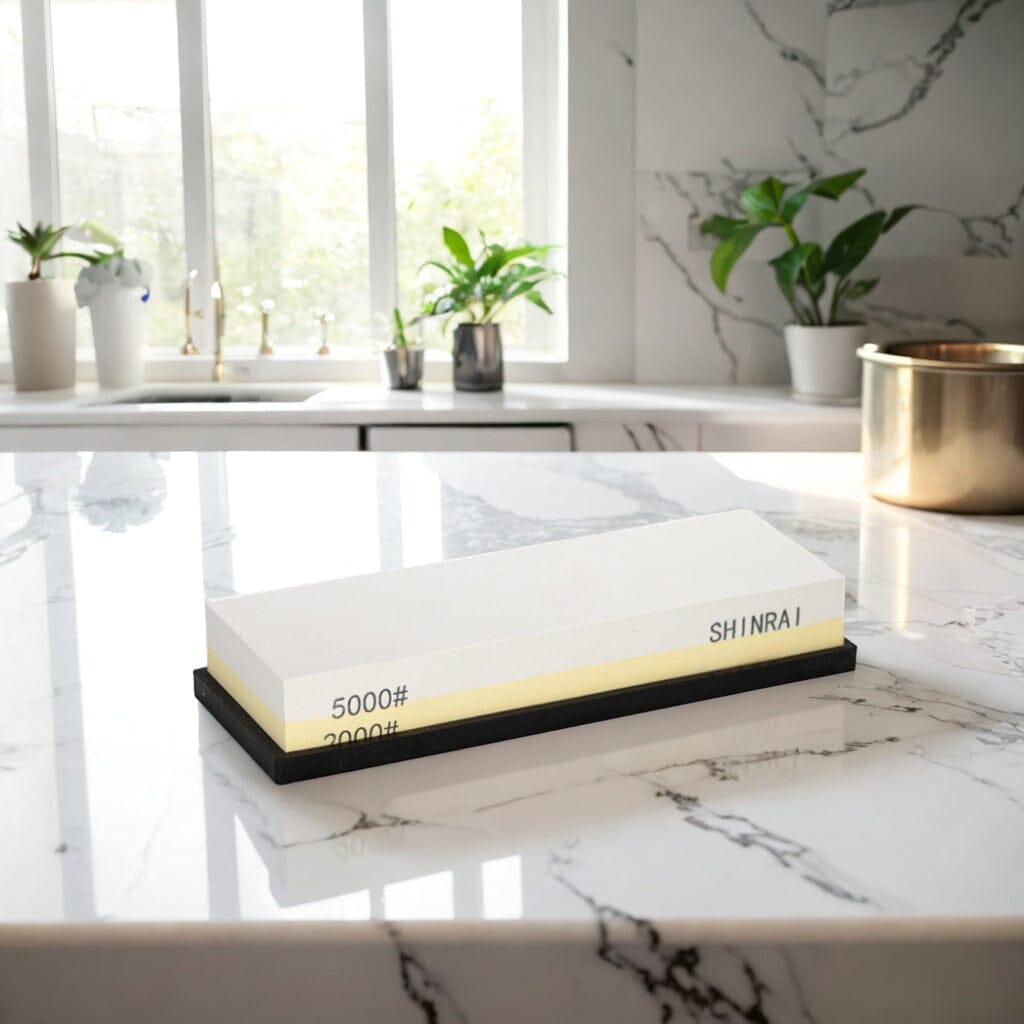 Epoxy Sapphire 3-delige messenset - Combideal XL Messenset met slijpsteen Shinrai Knives 