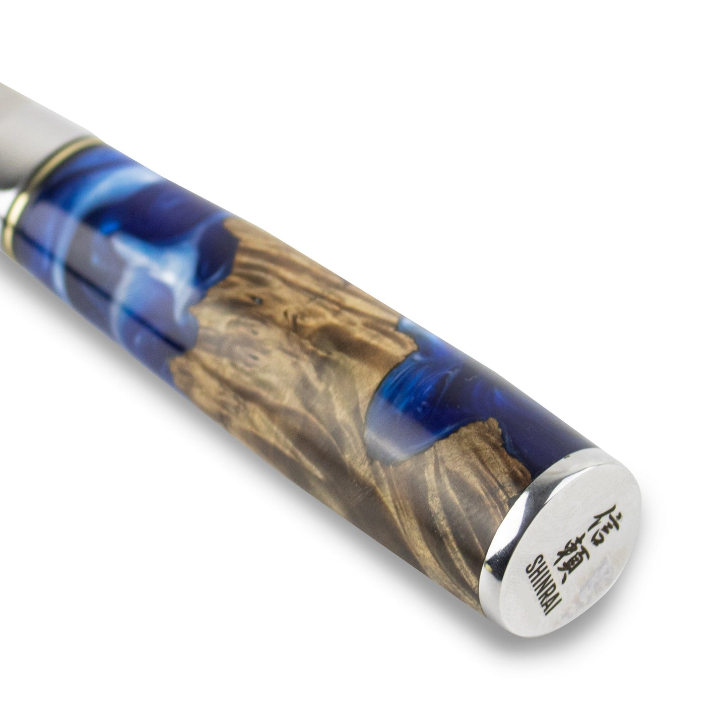 Shinrai Knives - Epoxy Sapphire Damascus Santoku 18 cm