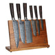Coffret 6 couteaux inox martelé + support Acacia simple face