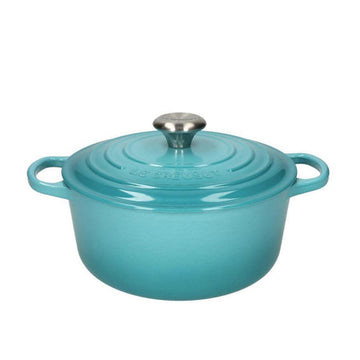 LeCreuset - Roast- / Stew pan Signature round Caribbean Blue 24cm 4.2l