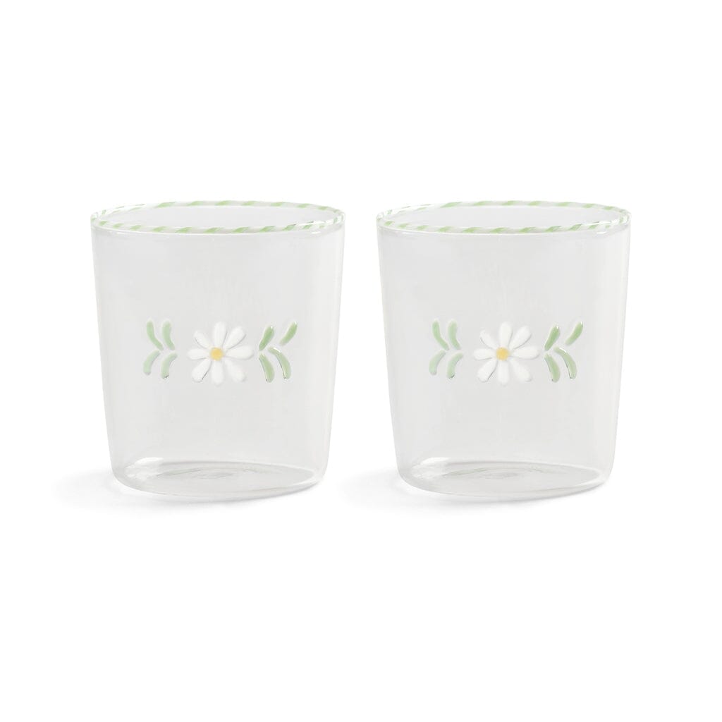 &Klevering - Glas flora wit set van 2 Drinkglazen &Klevering 