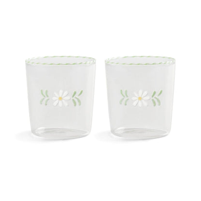 &Klevering - Glas flora wit set van 2 Drinkglazen &Klevering 
