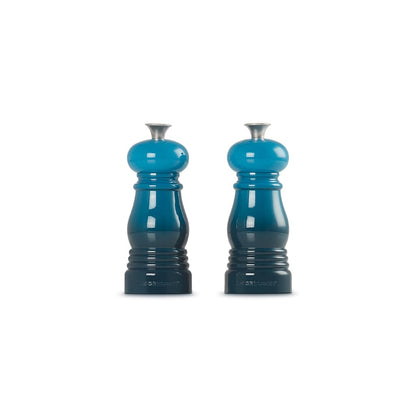 Le Creuset - Set van 2 Kleine Molens Deep Teal 11cm Peper- en Zoutmolen set Le Creuset 