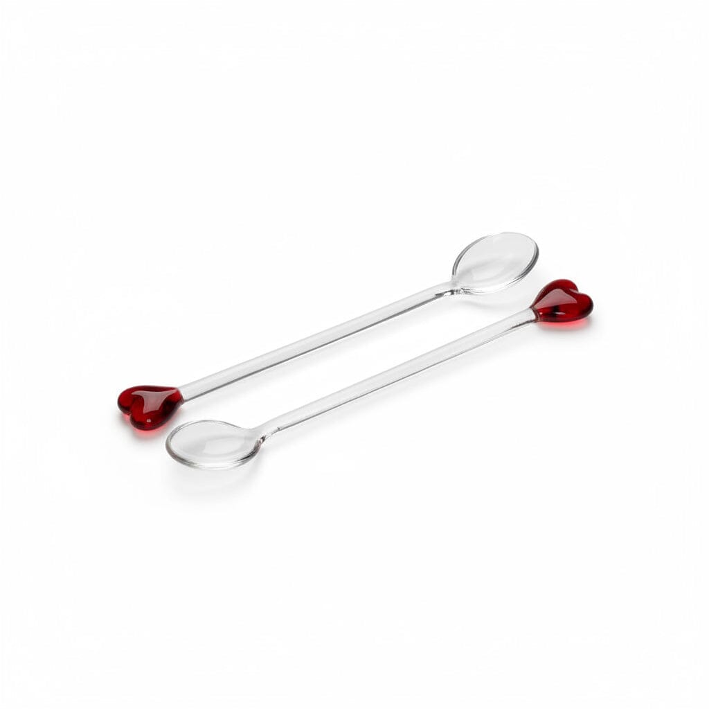 Lepelclub - Glazen Lepels - Hart - Rood LepelClub 