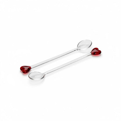Lepelclub - Glazen Lepels - Hart - Rood LepelClub 