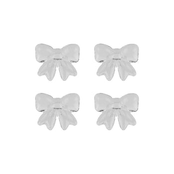 Lepelclub - Ronds de serviette nœud - Transparent - Lot de 4 LepelClub