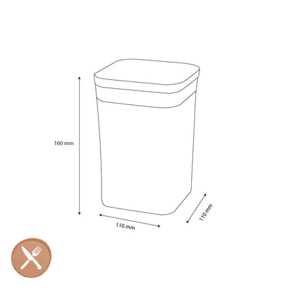 OXO - POP 2.0 Klein vierkant laag, 1,0 liter Voorraadpot OXO 