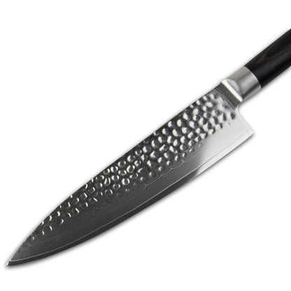 Shinrai Japan - Hammered Damast BR 5-delige Messenset + Magnetisch Messenblok Dubbelzijdig - Zwart Shinrai Japan 
