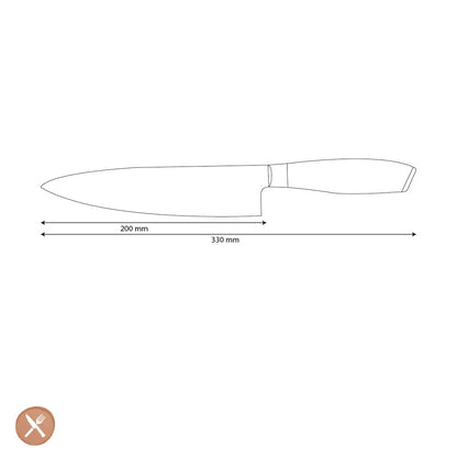 Shinrai Knives - Damast Pakka Wood Koksmes 20 cm Koksmes Shinrai Knives 