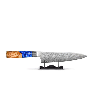 Shinrai Knives - Epoxy Sapphire 6-delige Damascus Messenset Messenset Shinrai Knives 