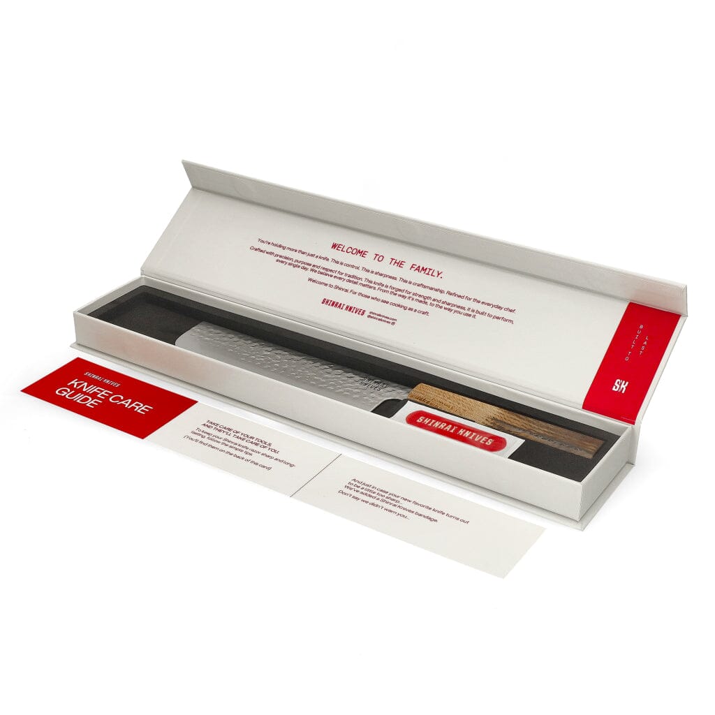 Shinrai Knives - Jōnetsu Damascus Nakiri mes 18 cm Nakirimes Shinrai Knives 