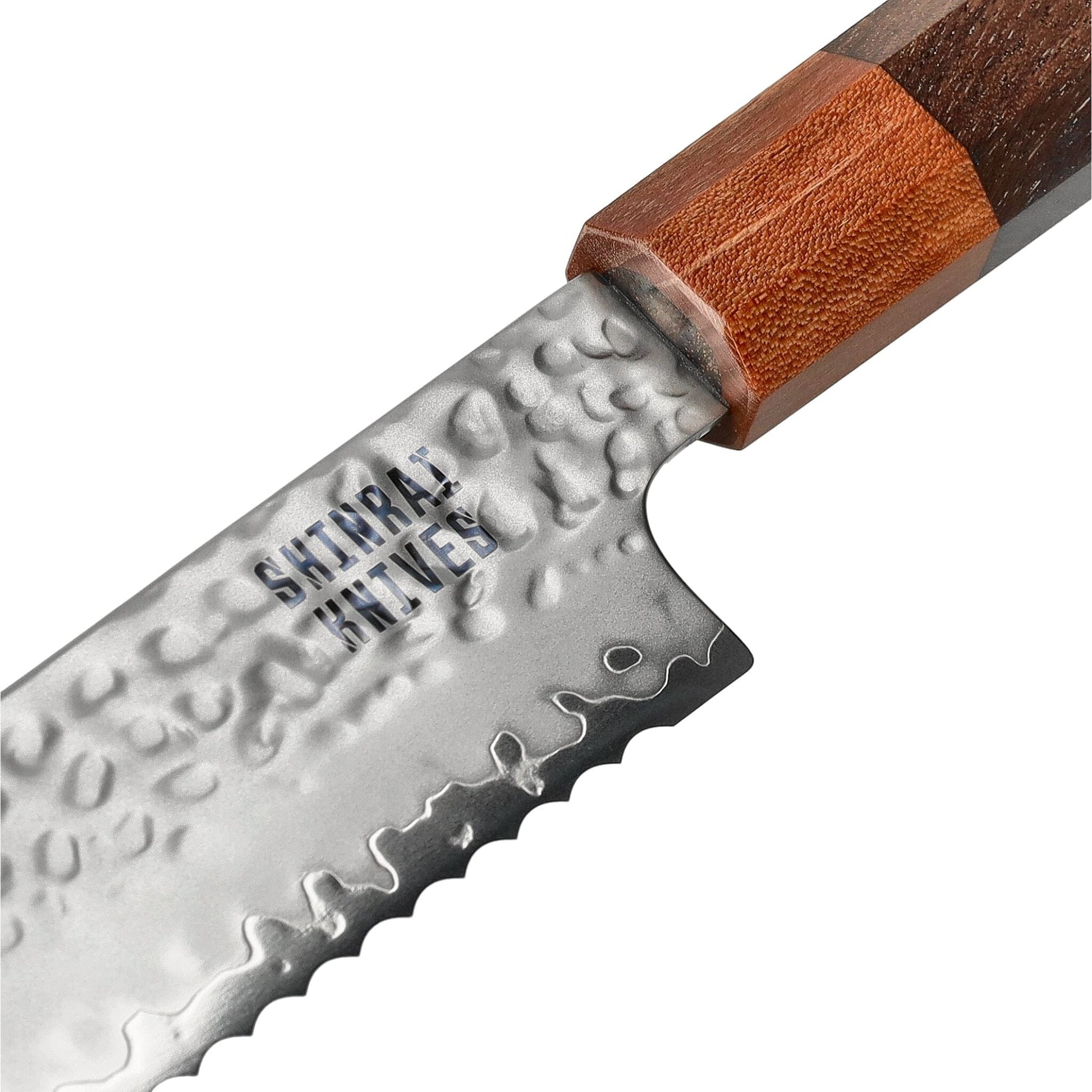 Couteaux Shinrai - Kigami Exclusive Damascus 5 pièces - Couteau de chef + Couteau à pain + Nakiri + Couteau de bureau + Couteau d'office Ensemble de couteaux Shinrai Knives