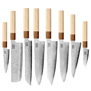 Shinrai Knives - Kirameki Damascus 8-delige messenset Messenset Shinrai Knives 