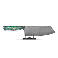 Shinrai Knives - Parelmoer Jewels Damascus Nakiri mes 20 cm Nakirimes Shinrai Knives 