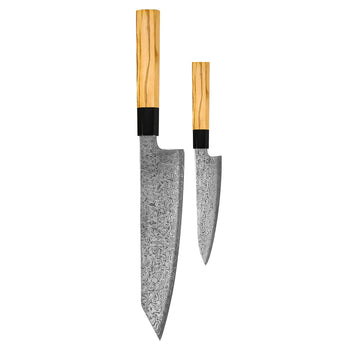 Couteaux Shinrai - Coffret de 2 couteaux damas Takumi Kaza - Kiritsuke + couteau d'office