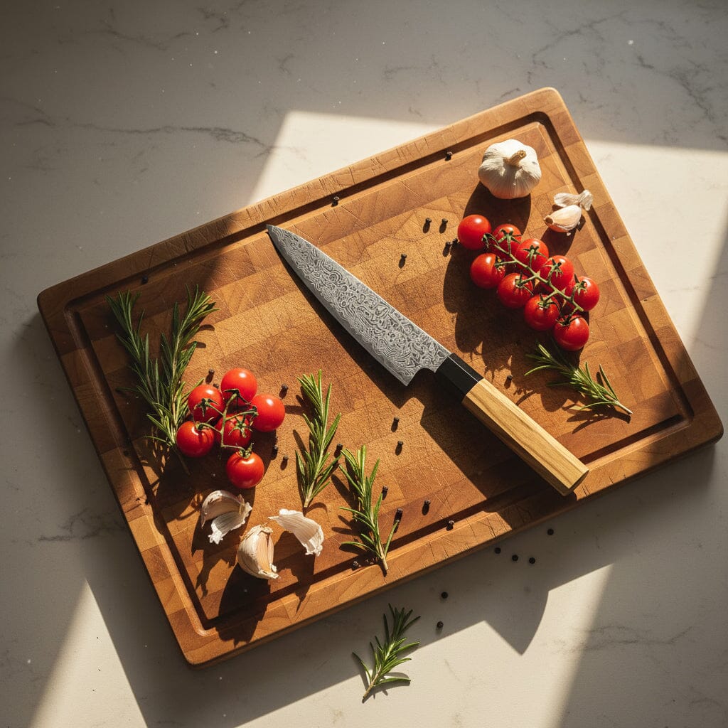 Shinrai Knives - Takumi Kaza 5-delige Damascus Messenset - Koksmes + Broodmes + Nakiri + Officemes + Schilmes Messenset Shinrai Knives 