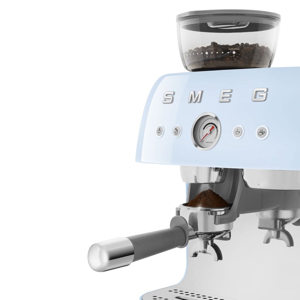 Smeg - Espressomachine | Pastelblauw | Jaren 50 | Handmatige espressomachine met geïntegreerde bonenmaler Handmatige Espressomachine Smeg 