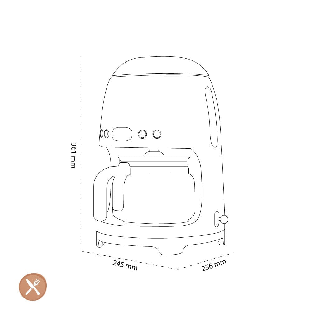 Smeg - Filterkoffiemachine | Pastelblauw | Jaren 50 | Filterkoffiemachine Filterkoffiemachine Smeg 