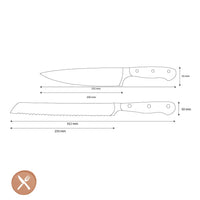 Wüsthof - Classic Ikon 2-delige Messenset - Koksmes + Broodmes Messenset Wusthof 