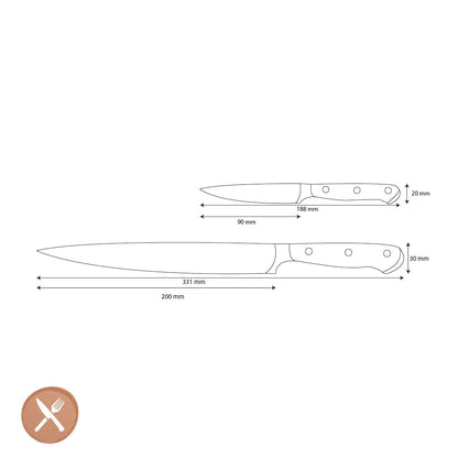 Wüsthof - Classic Ikon 2-delige Messenset - Vleesmes + Officemes Messenset Wusthof 