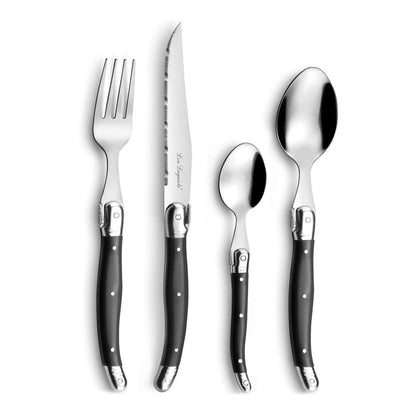 Lou Laguiole - 24-pc cutlery set in open window box - anthracite Bestekset Lou Laguiole 